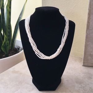Multi strand pearl necklace